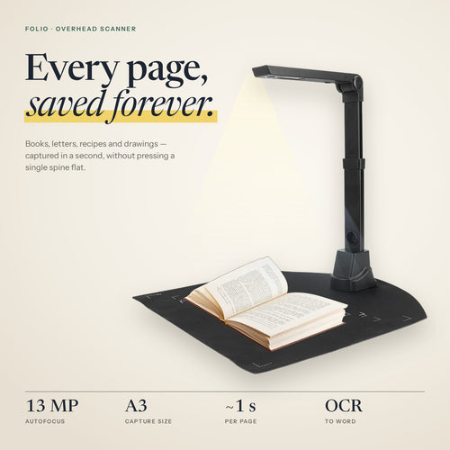 FOLIO overhead book scanner