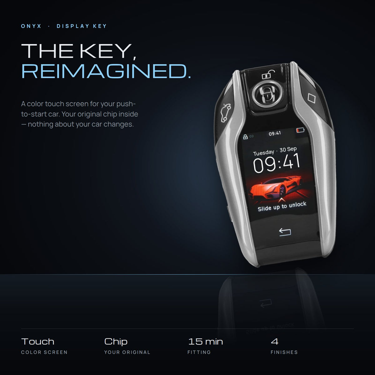 ONYX display car key with color touch screen