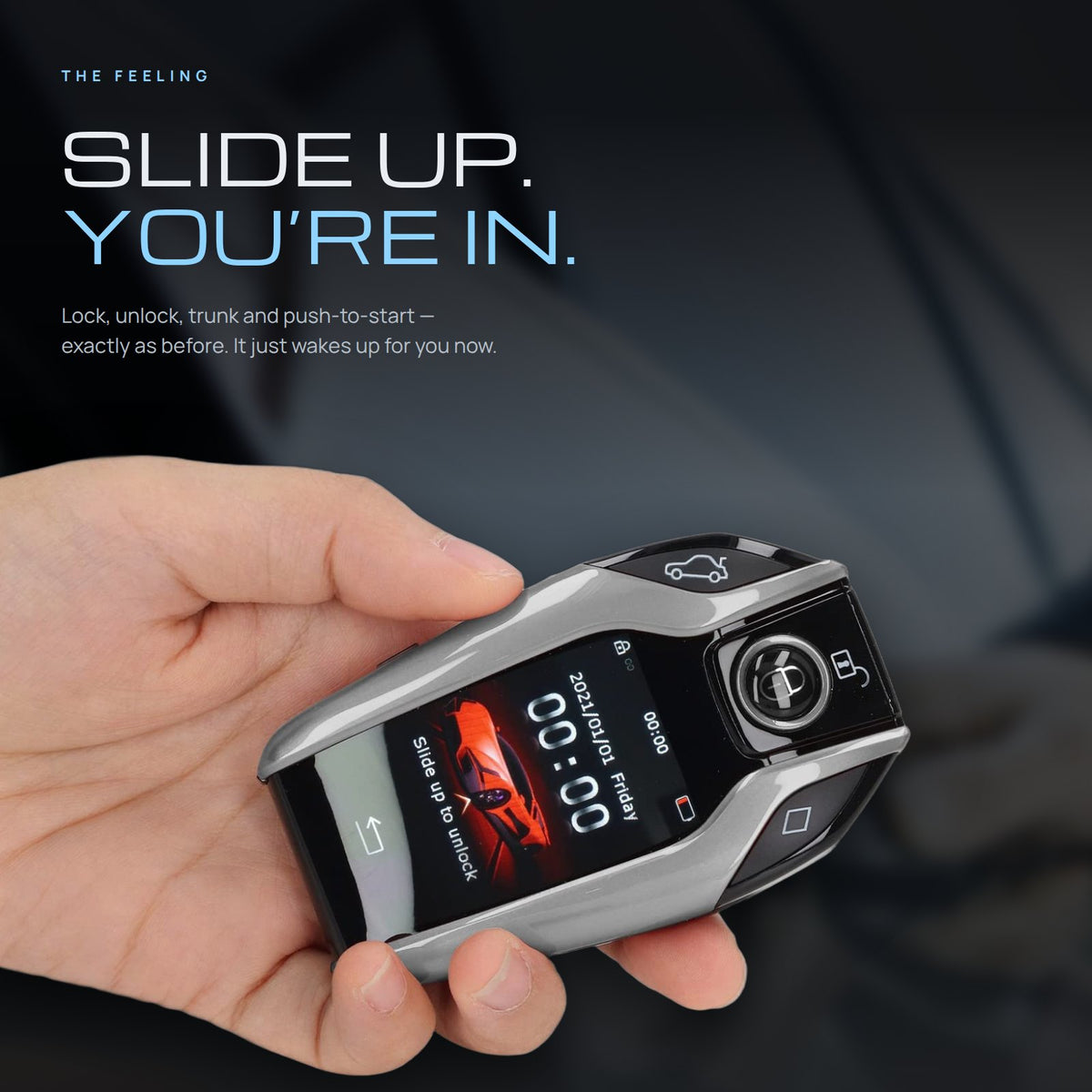 Hand holding the ONYX display key