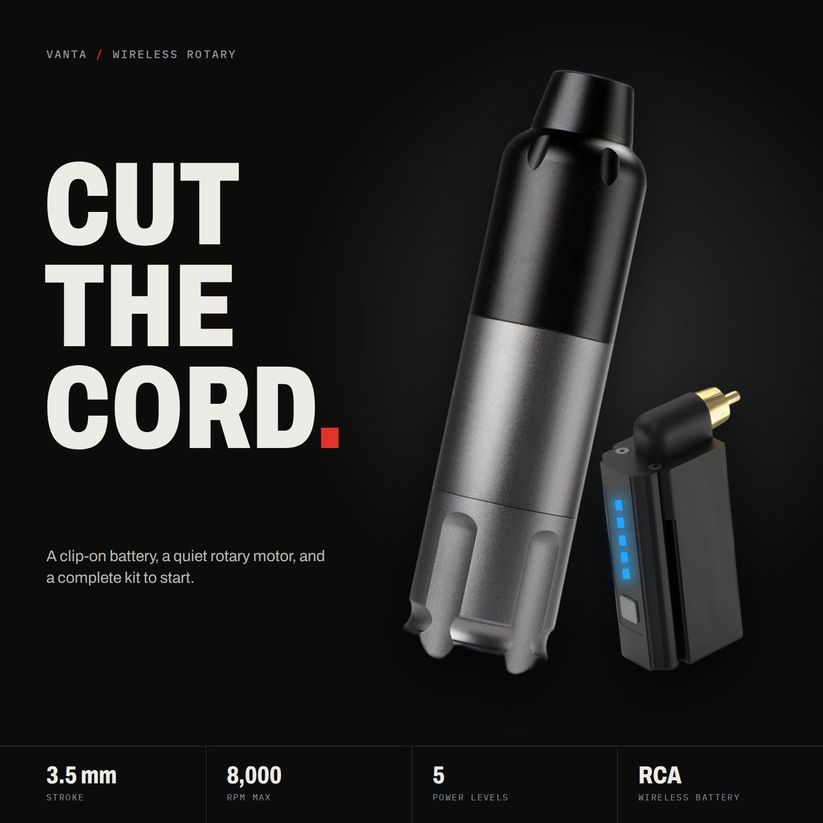 VANTA wireless rotary tattoo pen kit